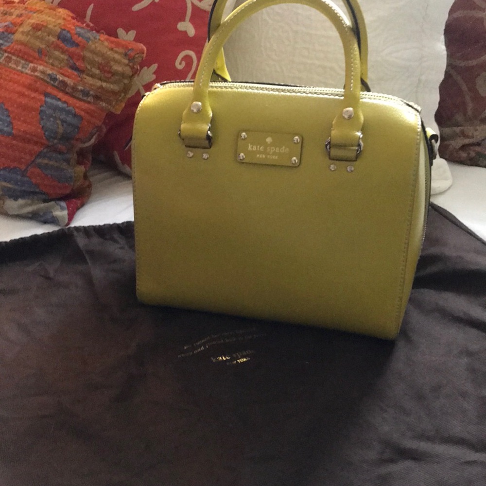 KATE SPADE green top handle bag w/ crossbody strap
